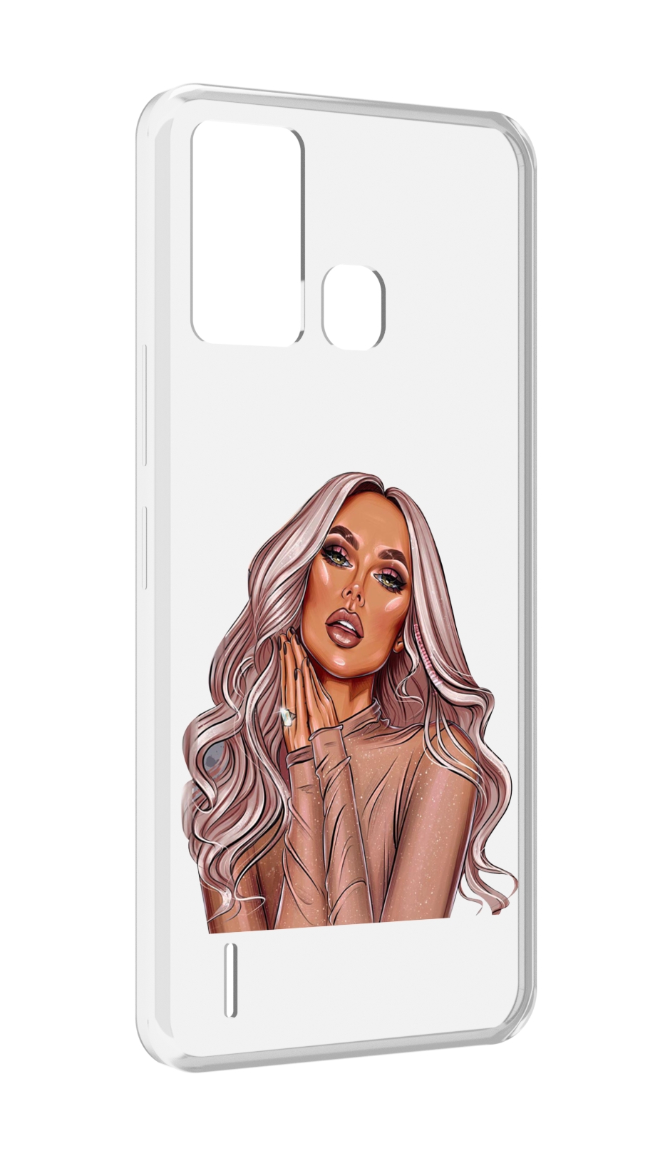 

Чехол MyPads девушка-в-коричневых-оттенках для ITEL S16 / ITEL Vision 1 Pro, Прозрачный, Tocco