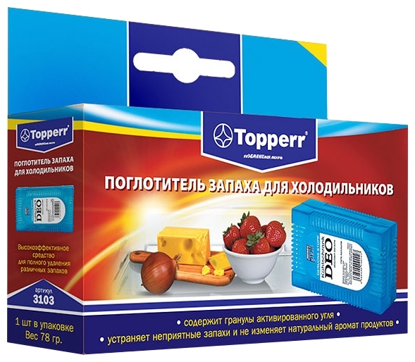 TOPPERR 3103 Topperr Поглотитель запаха для холодильника нейтрализатор запаха для ног женский salton 40 мл 73038