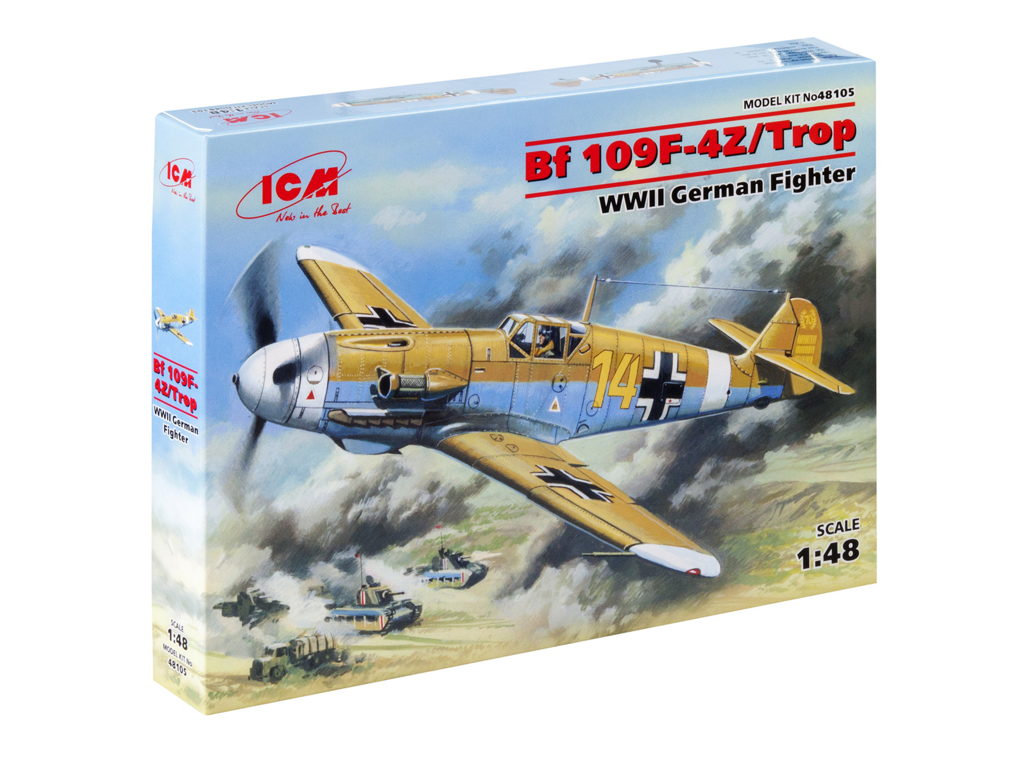 

Сборная модель ICM 1/48 Германский истребитель Bf 109 F-4Z/Trop 48105