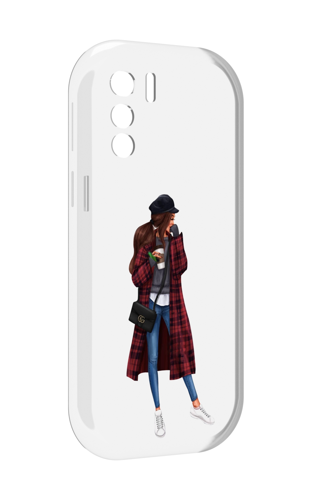 Чехол MyPads девушка-в-клетчатом-пальто для UleFone Note 13P