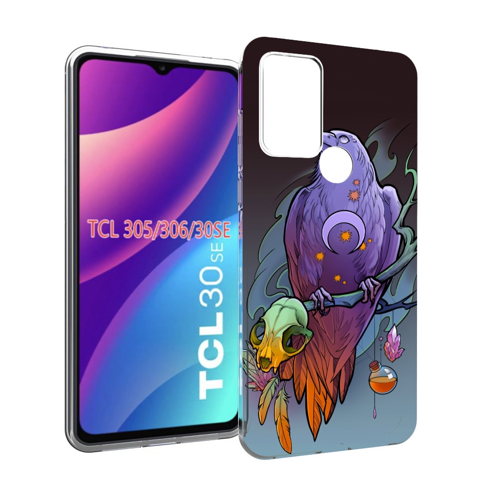 

Чехол MyPads фиолетовый ворон на ветке для TCL 30SE/305/306/30E, Tocco