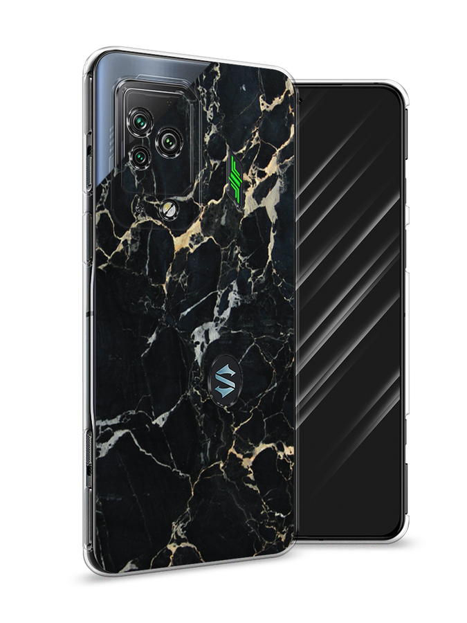 

Чехол Awog на Xiaomi Black Shark 5 Pro "Черный мрамор уголок", Разноцветный, 314150-3