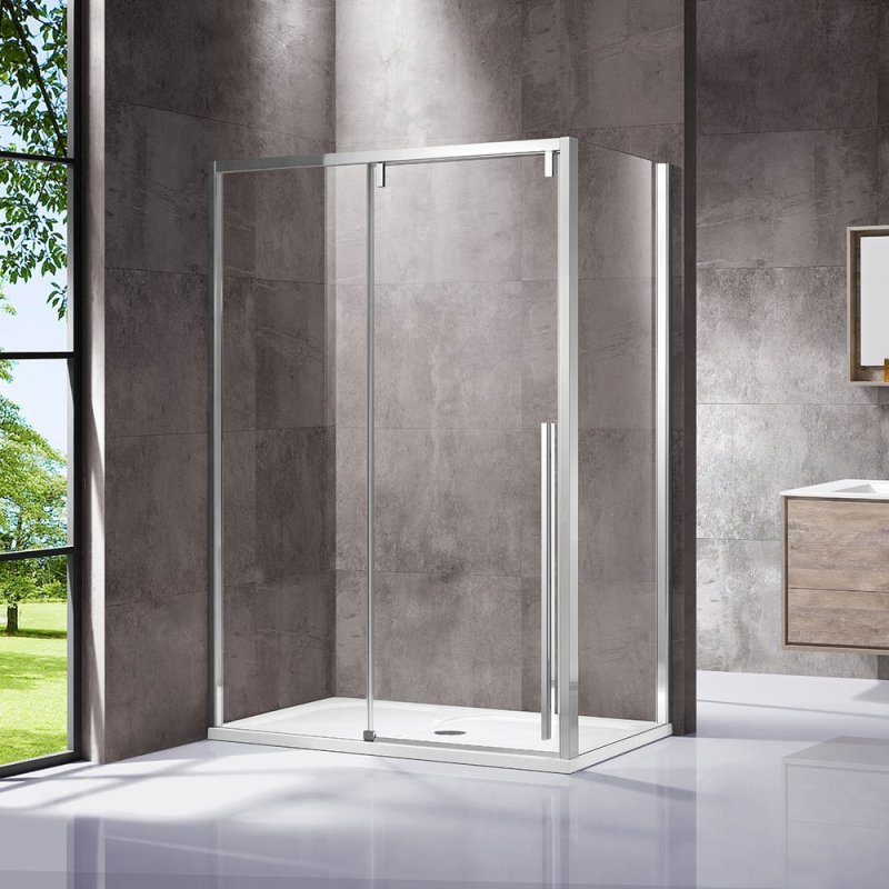 фото Душевой уголок vincea lugano vsr-1l9015cl-1 150х90 см, профиль хром