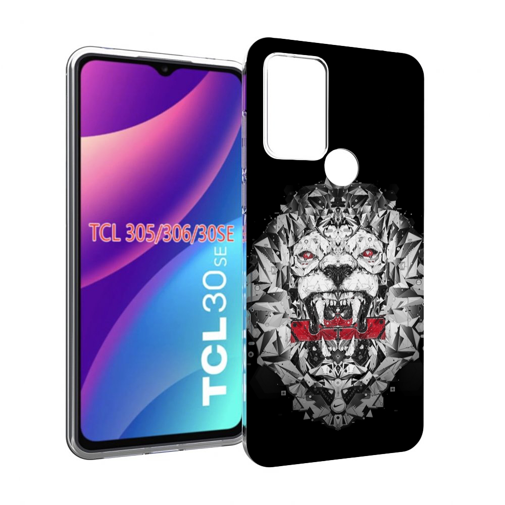 

Чехол MyPads тигр-с-гранями-черно-белый для TCL 30SE/305/306/30E, Tocco