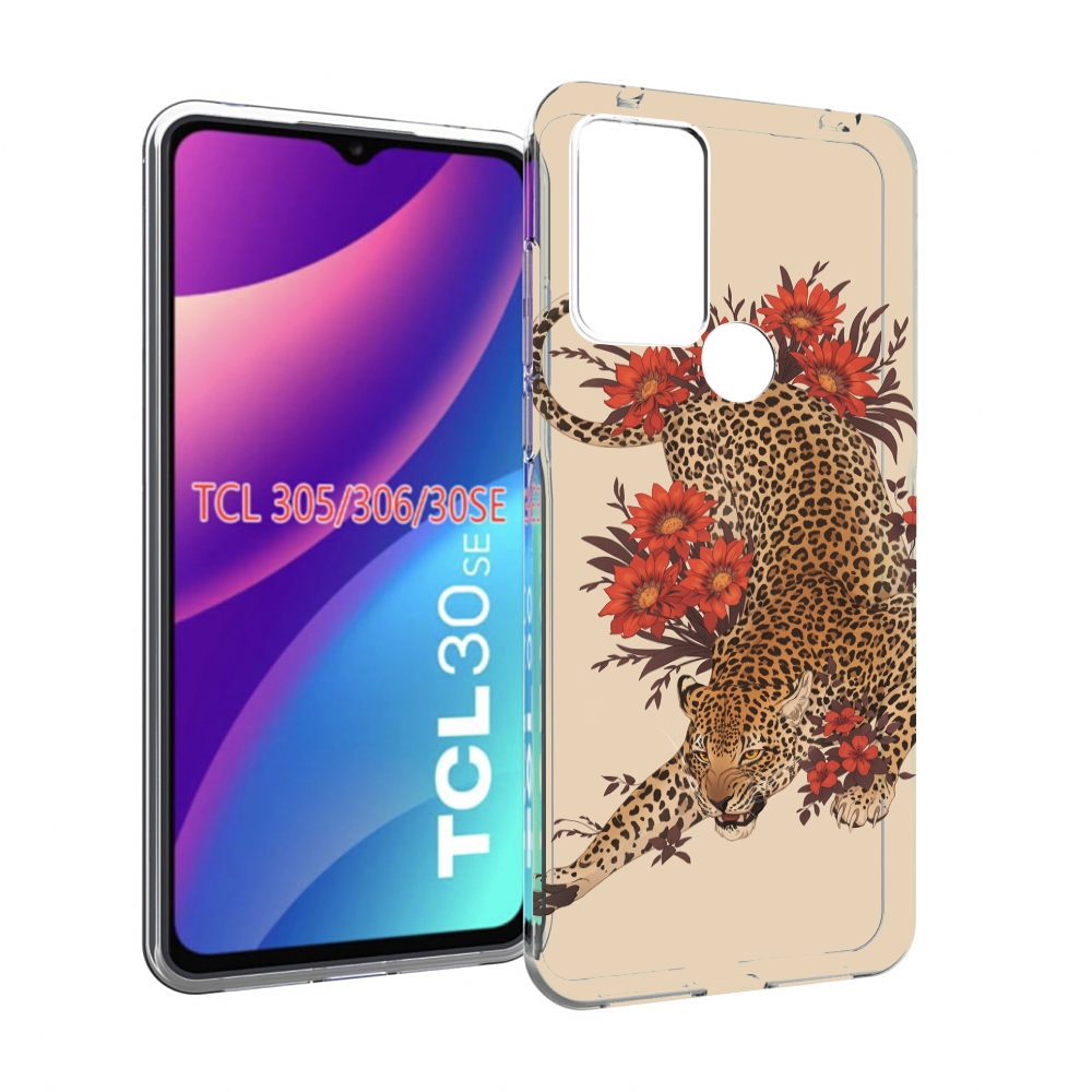 

Чехол MyPads тигр-из-цветов для TCL 30SE/305/306/30E, Tocco