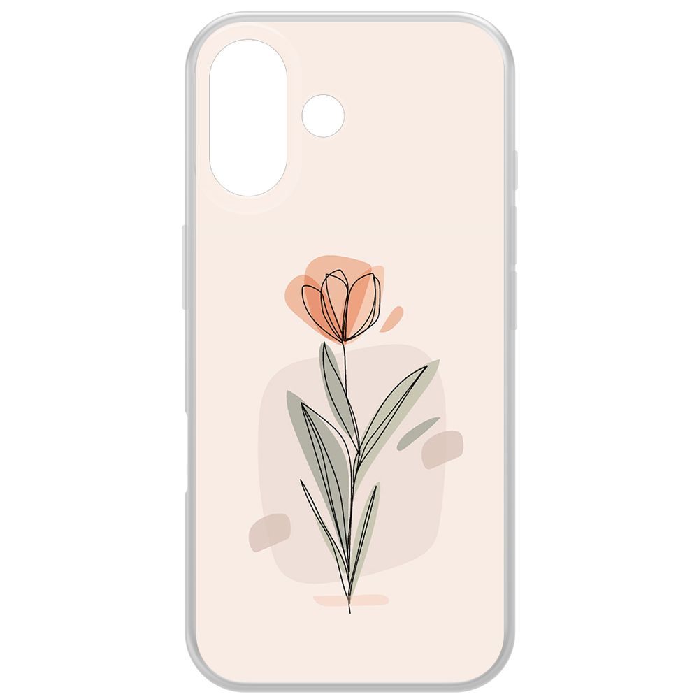 

Чехол-накладка Krutoff Clear Case Тюльпан для iPhone 16, Прозрачный