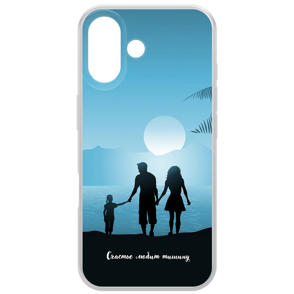 

Чехол-накладка Krutoff Clear Case Счастье любит тишину для iPhone 16, Прозрачный