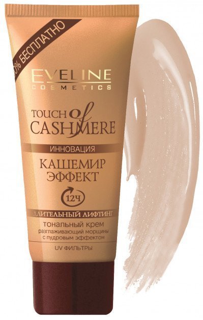 фото Тональный крем eveline "touch of cashmere effecte" тон бежевый 40 мл