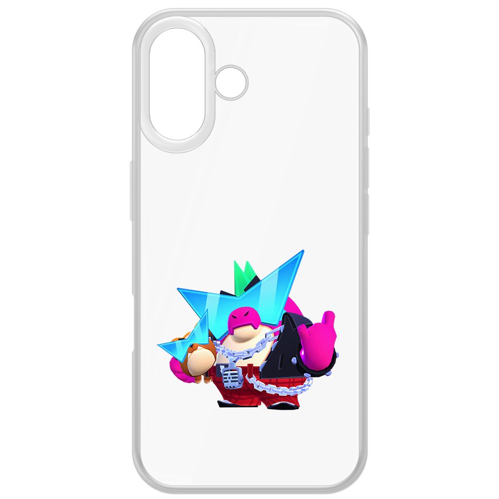 

Чехол-накладка Krutoff Clear Case Brawl Stars-Плохиш Базз для iPhone 16, Прозрачный