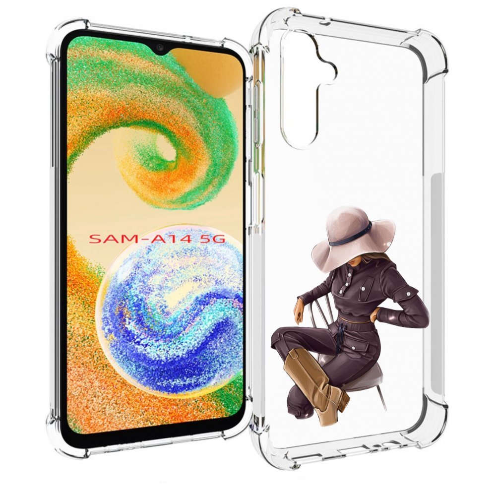 

Чехол MyPads загадочная-девушка-в-костюме женский для Samsung Galaxy A14 5G, Прозрачный, Tocco