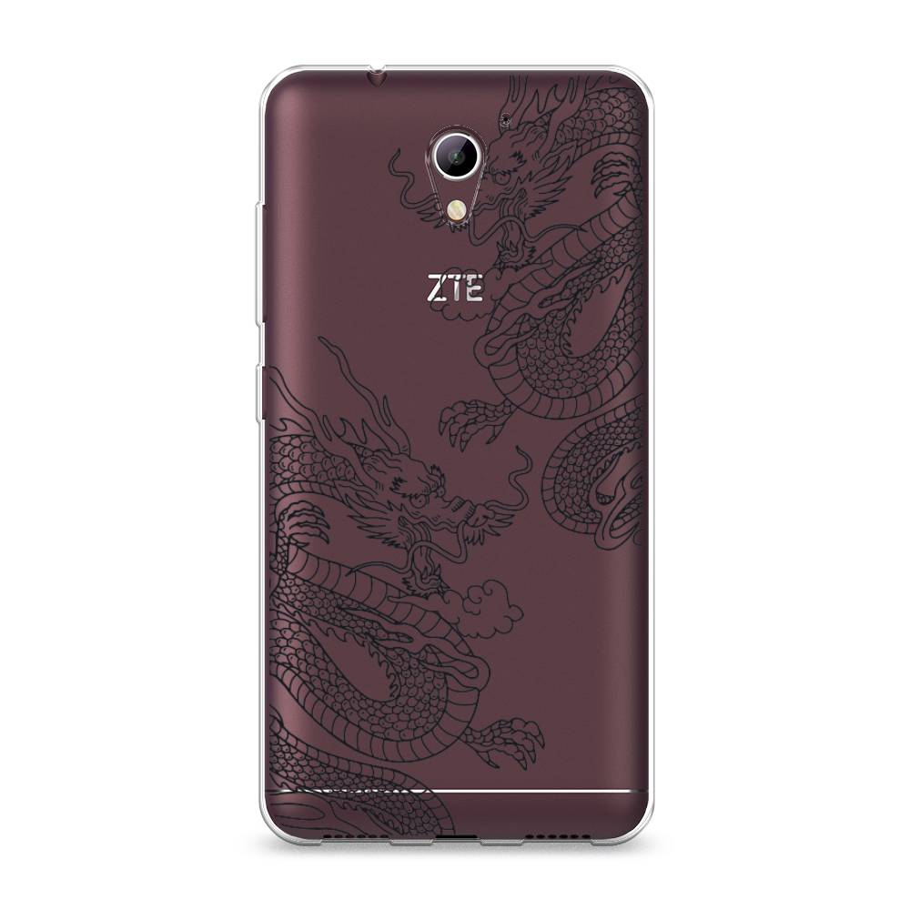 

Чехол на ZTE Blade A510 "Два китайских дракона", Серый;черный, 130150-1