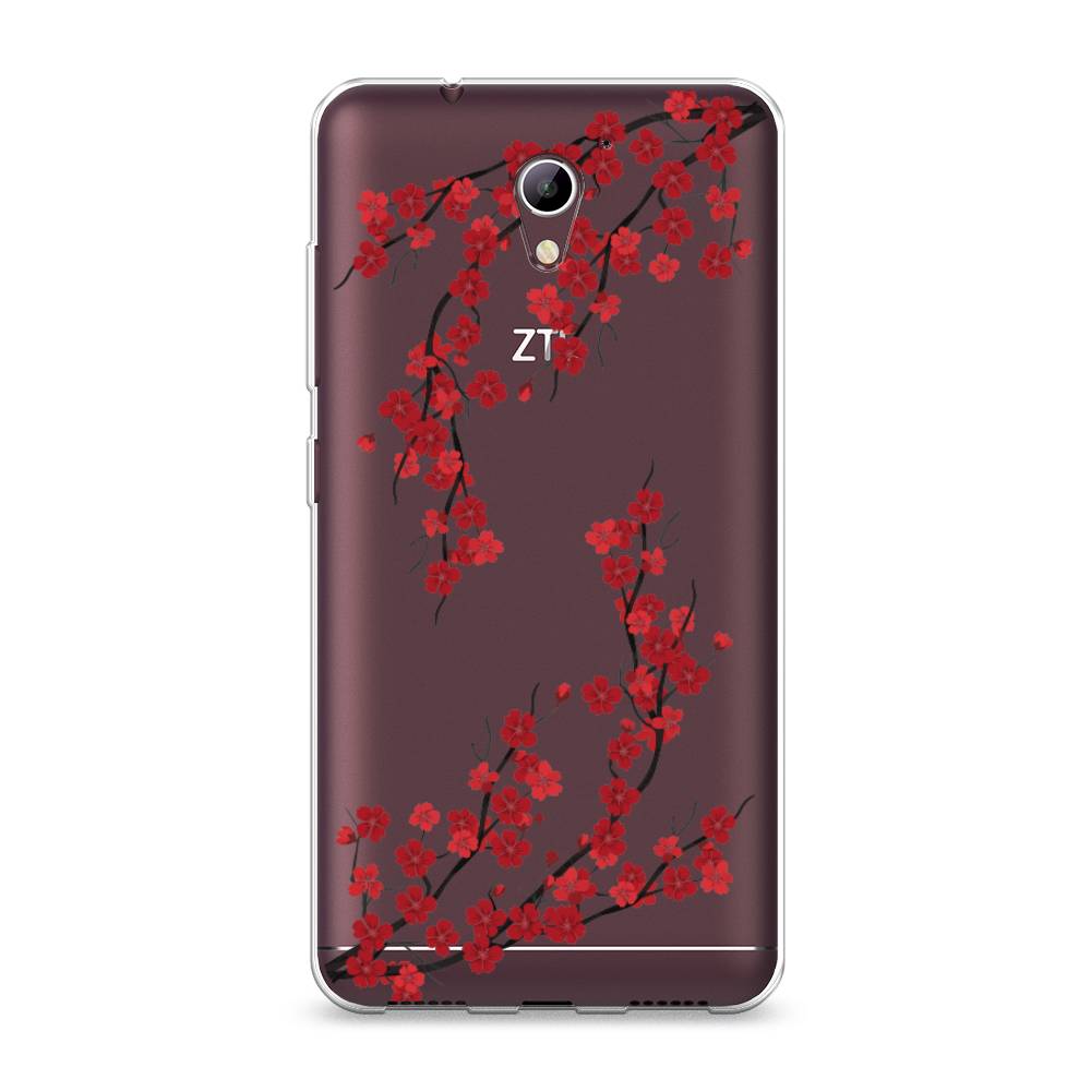 

Чехол на ZTE Blade A510 "Красная сакура", Красный;черный, 130150-2