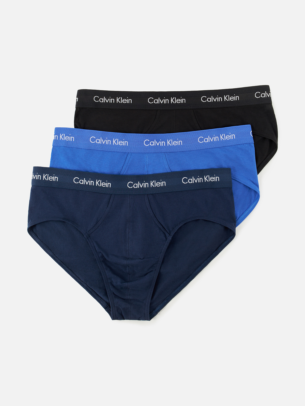 Комплект трусов мужских Calvin Klein Underwear 0000U2661G голубых, синих, черных XL