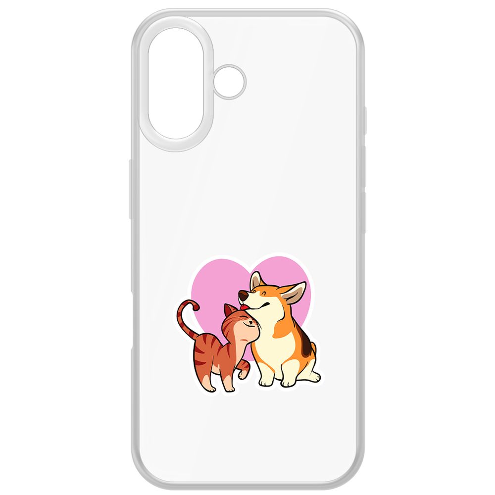 

Чехол-накладка Krutoff Clear Case Любовь противоположностей для iPhone 16, Прозрачный