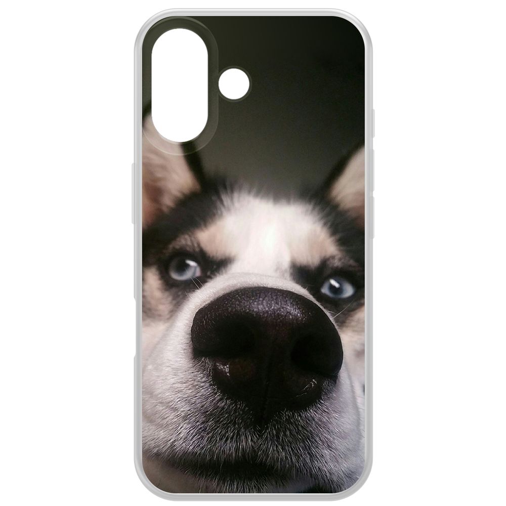 

Чехол-накладка Krutoff Clear Case Нос для iPhone 16, Прозрачный