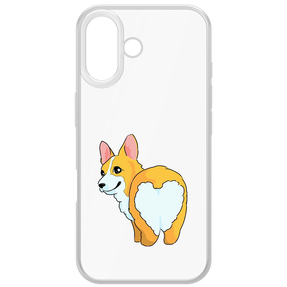 

Чехол-накладка Krutoff Clear Case Рисованный корги вид 2 для iPhone 16, Прозрачный
