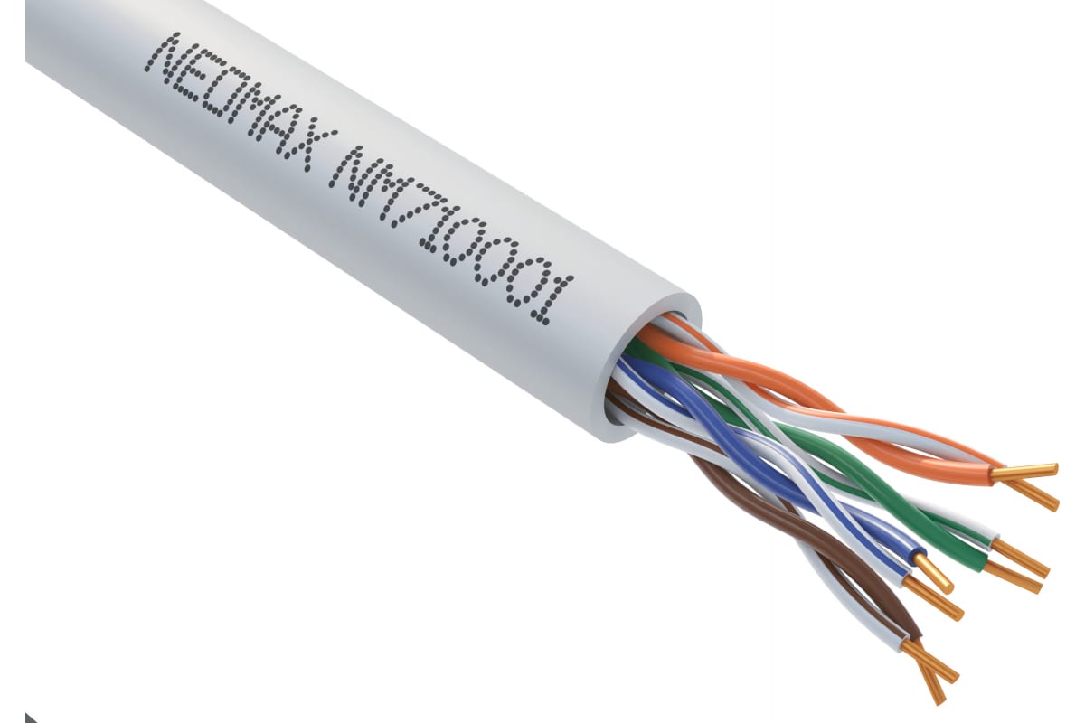 Neomax NEOMAX [NM710001] Кабель UTP cat.5e 4x2x0.48 (24AWG) Медь, PVC внутренний (305м), с