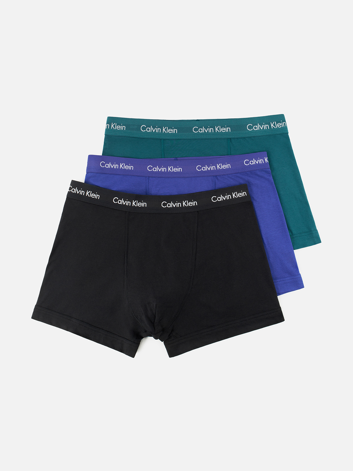 Комплект трусов мужских Calvin Klein Underwear 0000U2662G синих, зеленых, черных XL