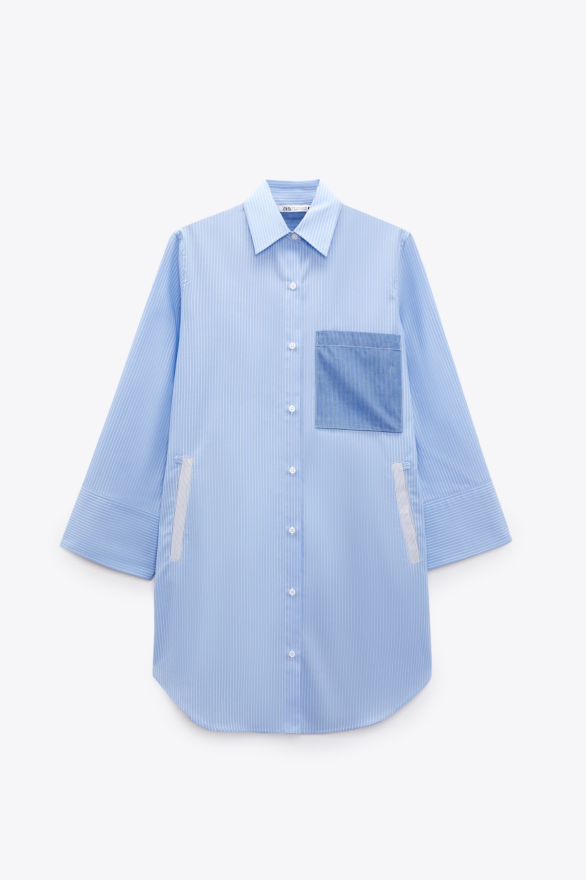 Рубашка женская ZARA 02752367 синяя L (доставка из-за рубежа)
