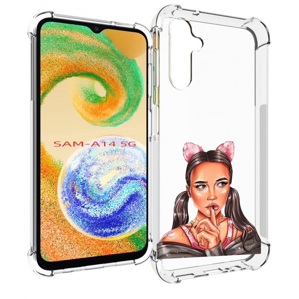 

Чехол MyPads девушка-тихо женский для Samsung Galaxy A14 5G, Прозрачный, Tocco