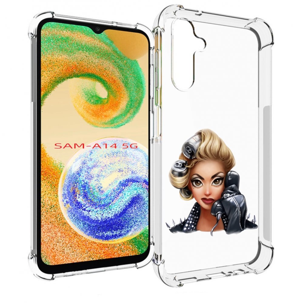 

Чехол MyPads девушка-смайлик-с-телефоном женский для Samsung Galaxy A14 5G, Прозрачный, Tocco