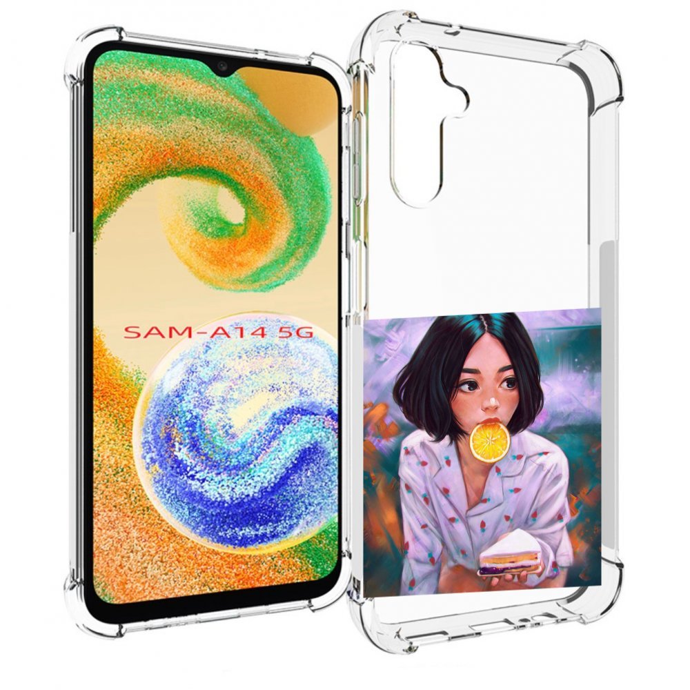 

Чехол MyPads девушка-с-чизкейком женский для Samsung Galaxy A14 5G, Прозрачный, Tocco