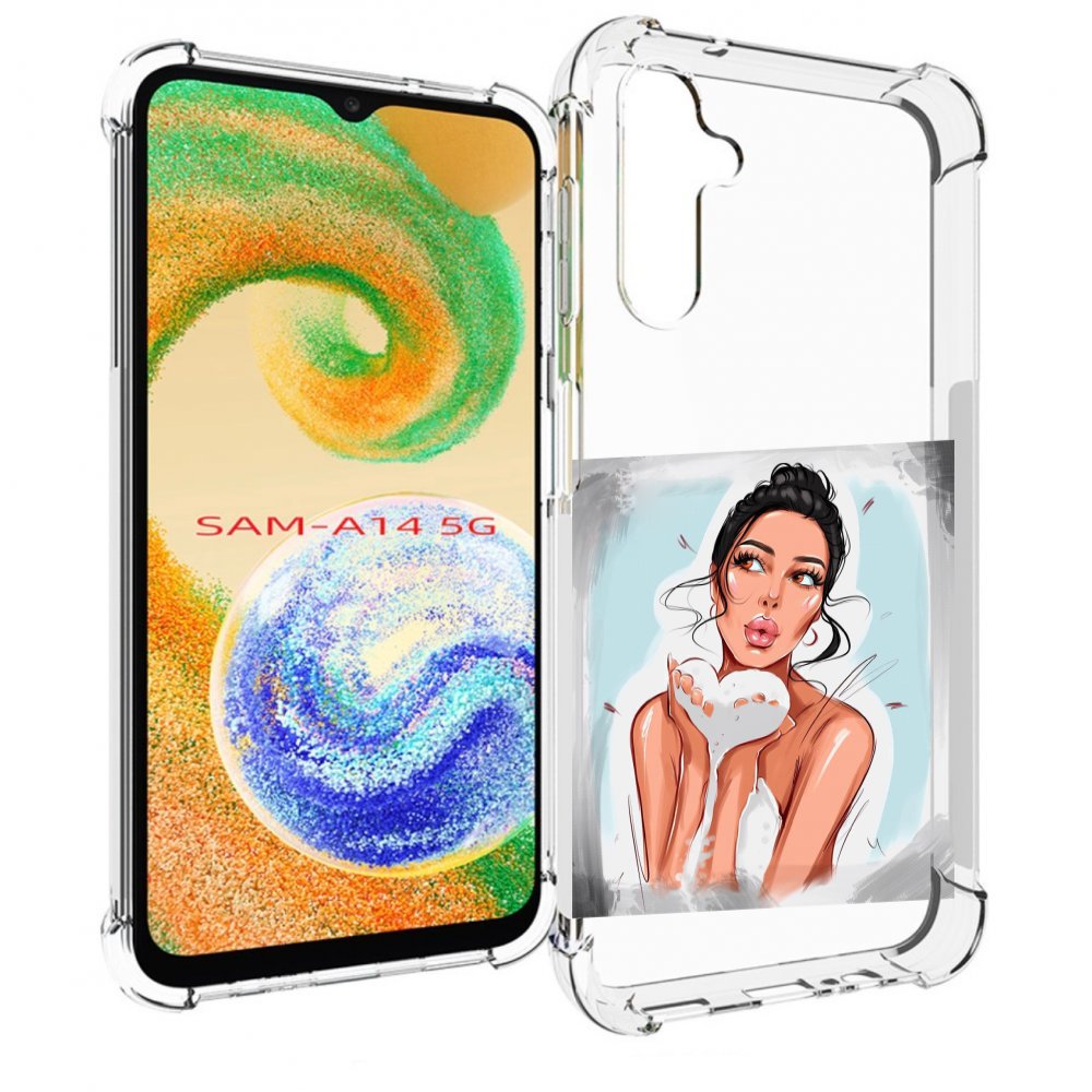 

Чехол MyPads девушка-с-пеной женский для Samsung Galaxy A14 5G, Прозрачный, Tocco
