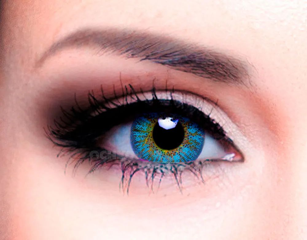 Офтальмикс Colors New контактные линзы, 2 шт., 5.00 D, радиус 8.6, цвет Aqua Васильковый.