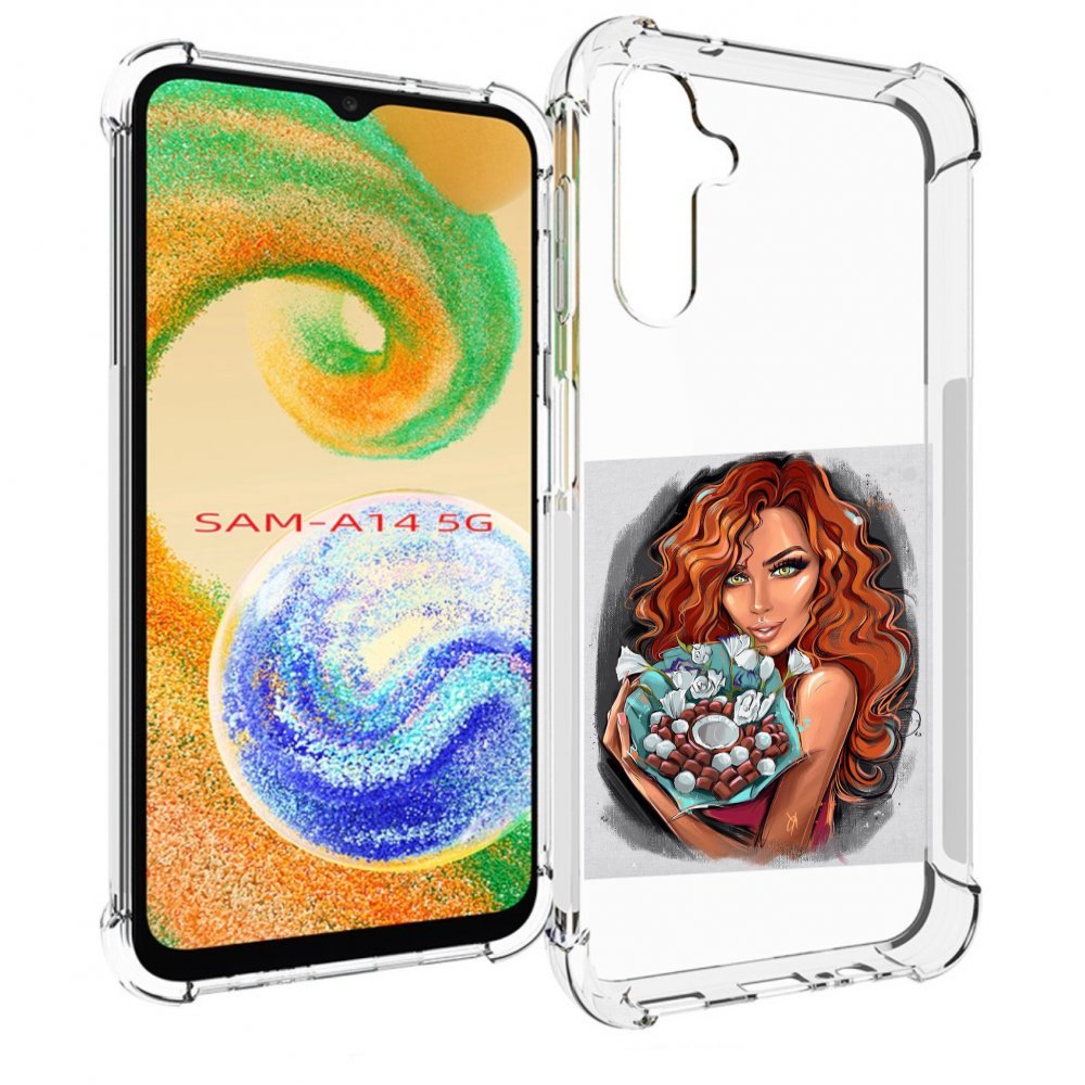 

Чехол MyPads девушка-с-кокосовым-букетом женский для Samsung Galaxy A14 5G, Прозрачный, Tocco