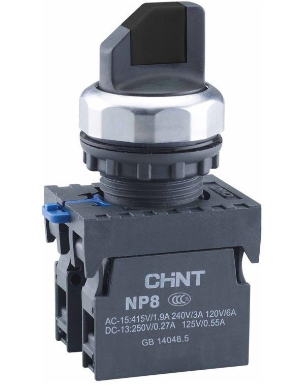 

Переключатель без подсветки NP8-11X/212 2 полож. с фиксацией черн. 1НО+1НЗ IP65 (R) CHINT