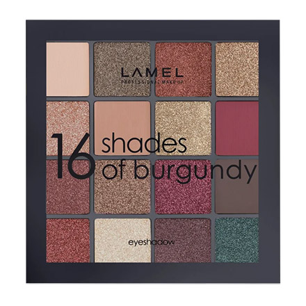 фото Тени для век lamel, shades of burgundy 16 lamel professional