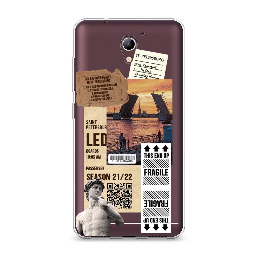 

Чехол на ZTE Blade A510 "Санкт-Петербург коллаж", Коричневый;бежевый;белый, 130150-6