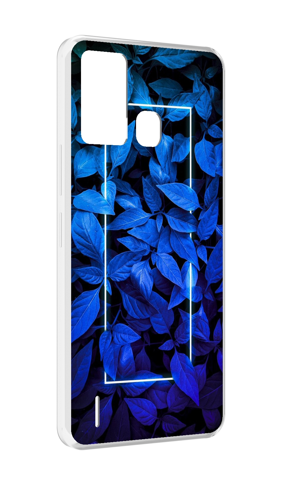 Чехол MyPads голубые цветочки неон для ITEL S16 / ITEL Vision 1 Pro Tocco