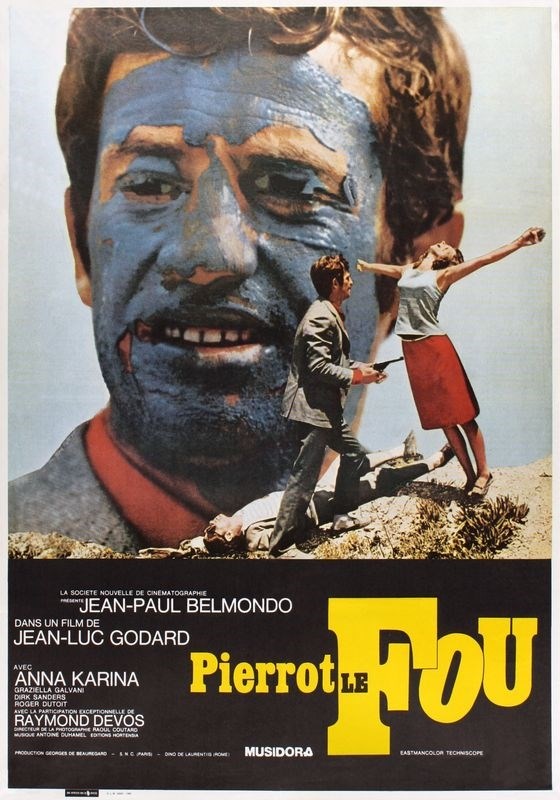

Постер к фильму "Безумный Пьеро" (Pierrot le fou) A4