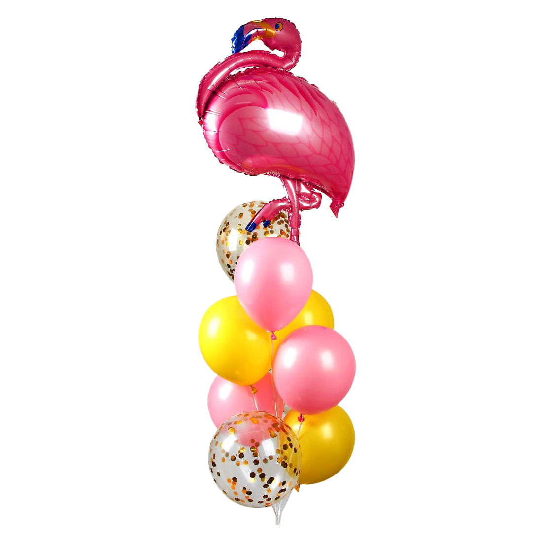 фото Фонтан из шаров страна карнавалия фламинго с конфетти латекс фольга 10 шт. 3217461