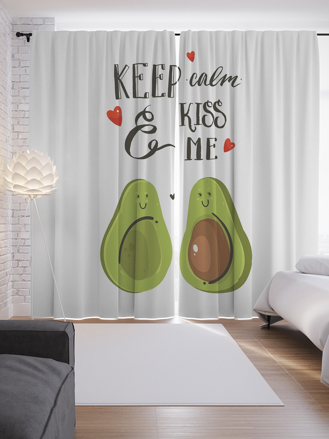 

Шторы JoyArty с фотопечатью "Поцелуй авокадо" из сатена, 290х265 см, Поцелуй авокадо
