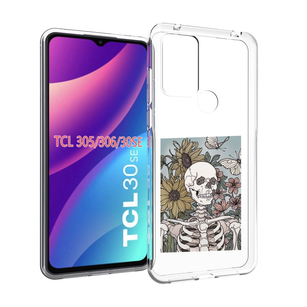 

Чехол MyPads скелетик с подсолнухами для TCL 30SE/305/306/30E, Tocco