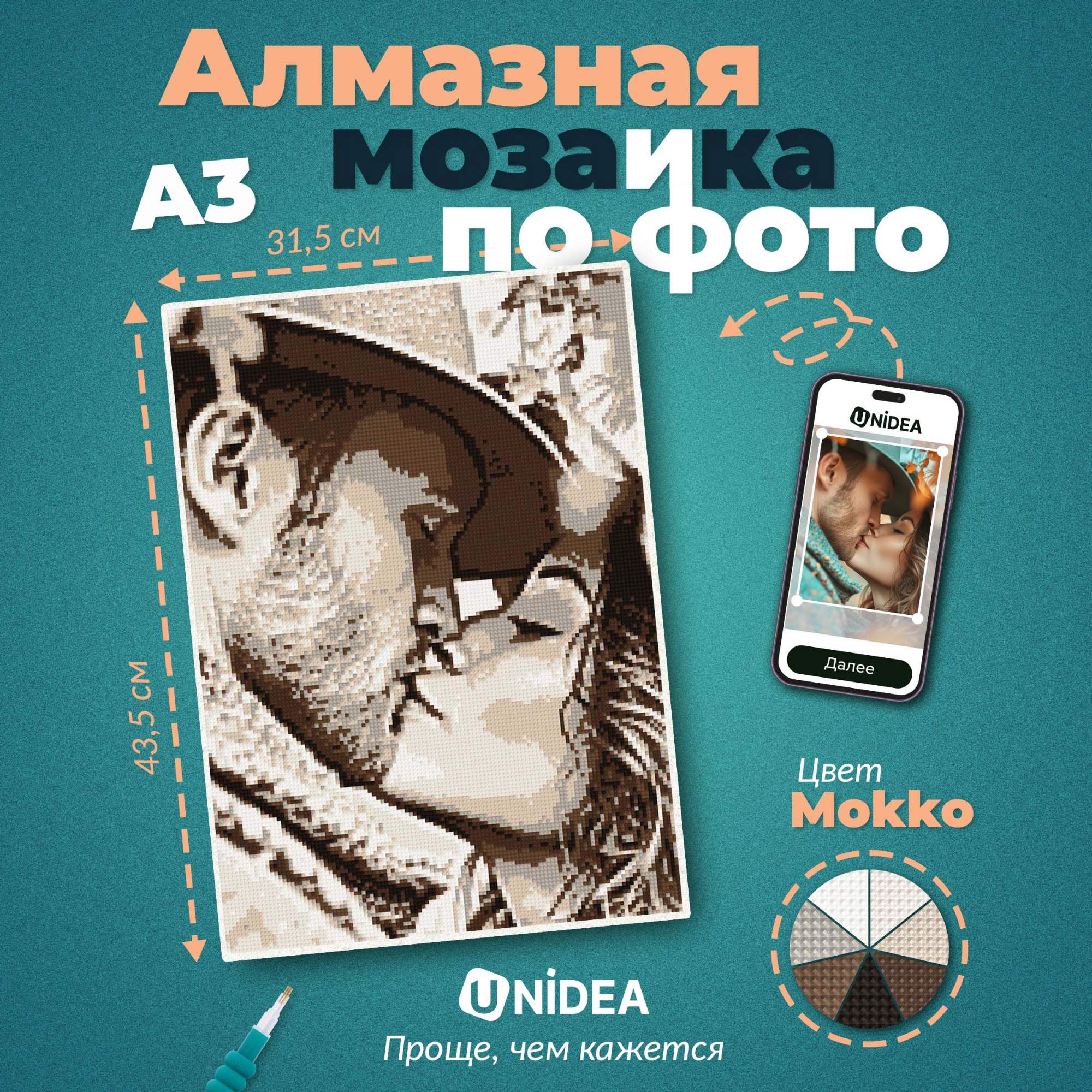 Алмазная мозаика UNIDEA по фотографии А3 MOKKO