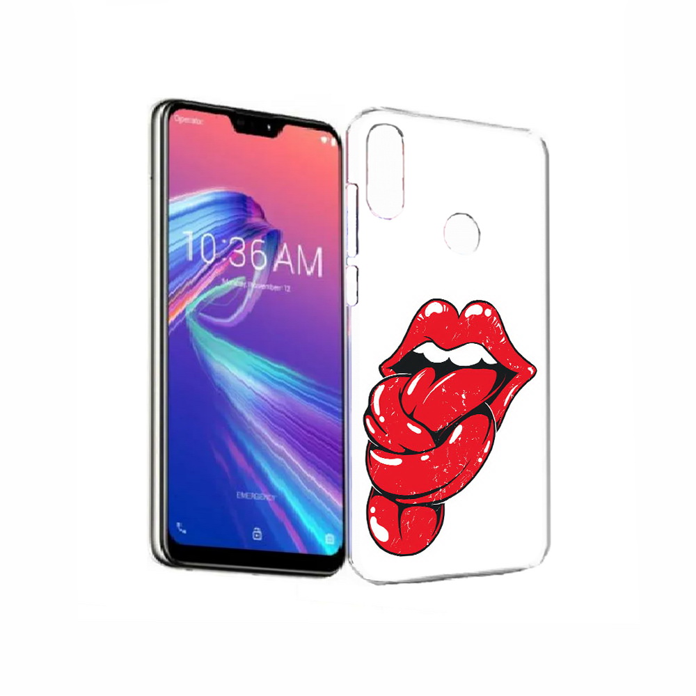 

Чехол MyPads Tocco для Asus ZenFone Max Pro (M2) (ZB631KL) яркие губы с языком, Прозрачный, Tocco