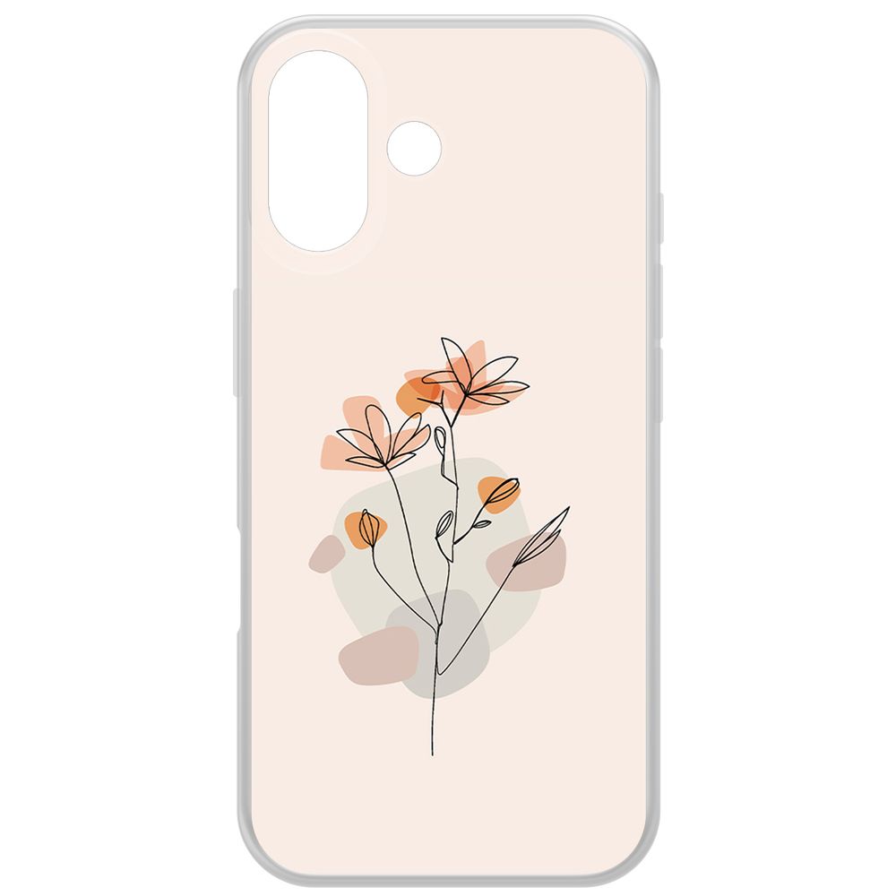 

Чехол-накладка Krutoff Clear Case Ромашки для iPhone 16, Прозрачный