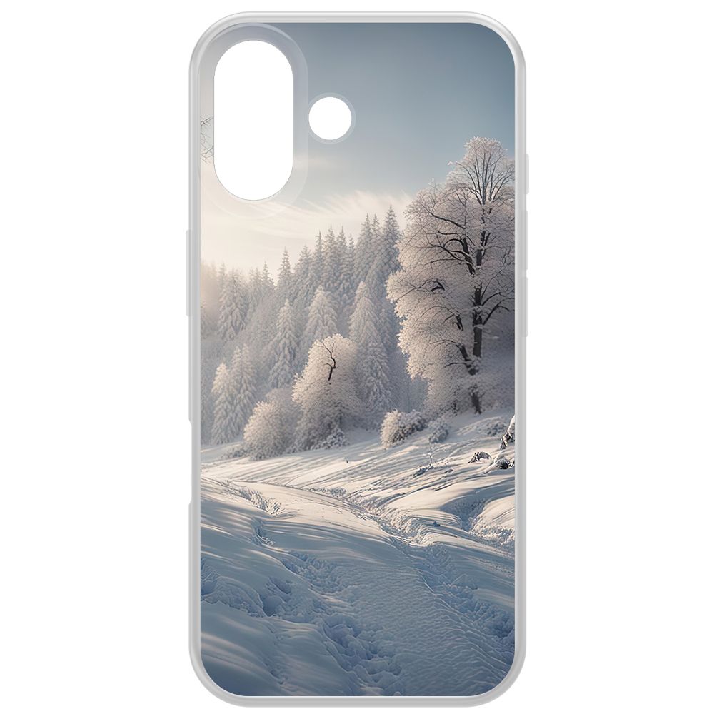 

Чехол-накладка Krutoff Clear Case Снег для iPhone 16, Прозрачный