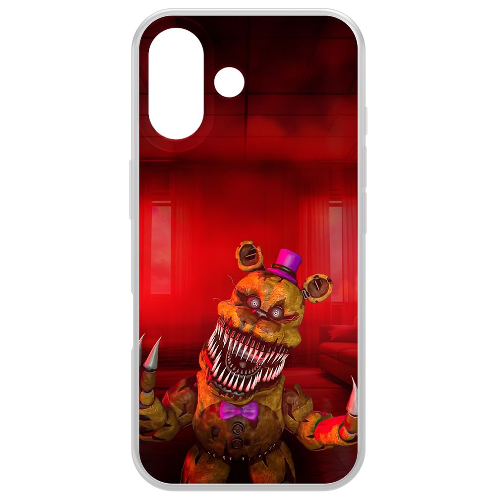 

Чехол-накладка Krutoff Clear Case ФНАФ - Фредди атакует для iPhone 16, Прозрачный