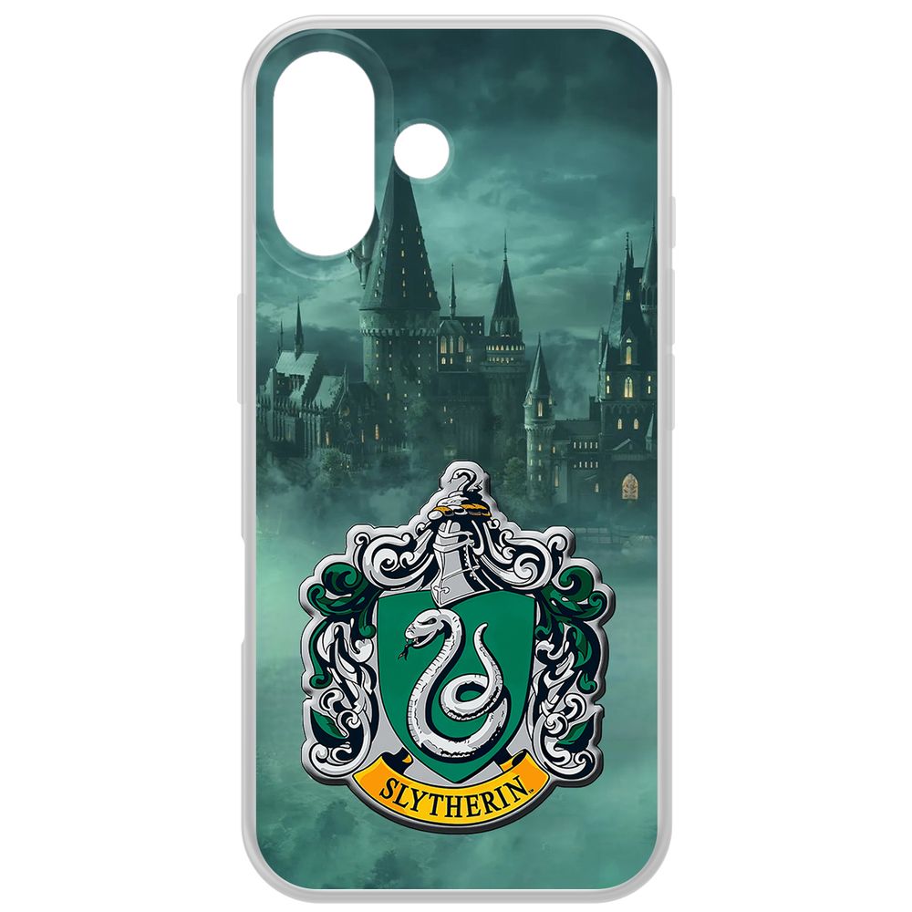 

Чехол-накладка Krutoff Clear Case Гарри Поттер. Слизерин для iPhone 16, Прозрачный