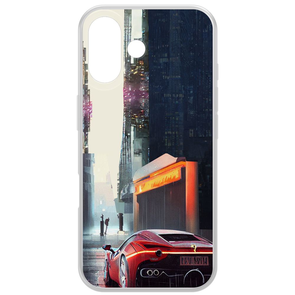 

Чехол-накладка Krutoff Clear Case Сити для iPhone 16, Прозрачный