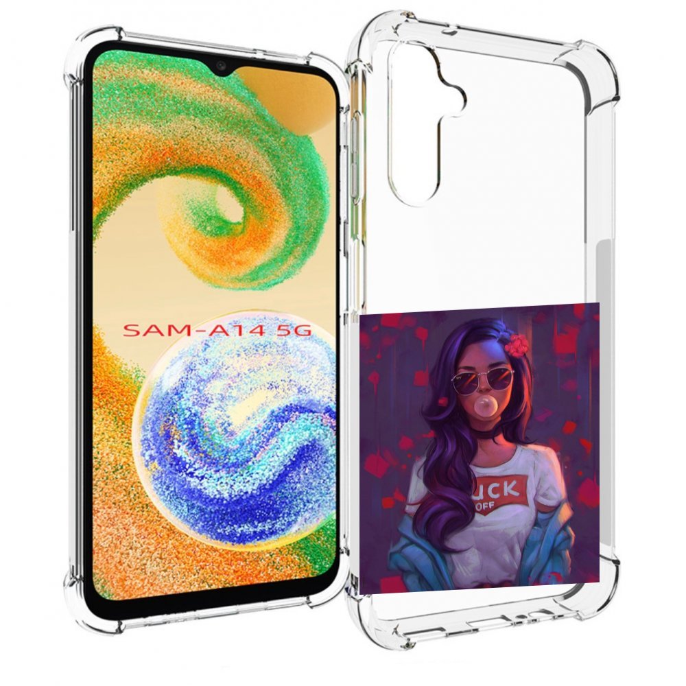 

Чехол MyPads девушка-с-жвачкой женской для Samsung Galaxy A14 5G, Прозрачный, Tocco
