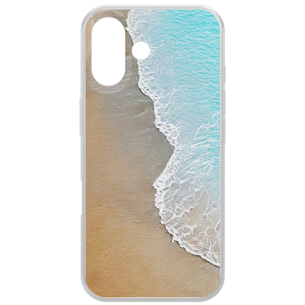 

Чехол-накладка Krutoff Clear Case Прибой для iPhone 16, Прозрачный