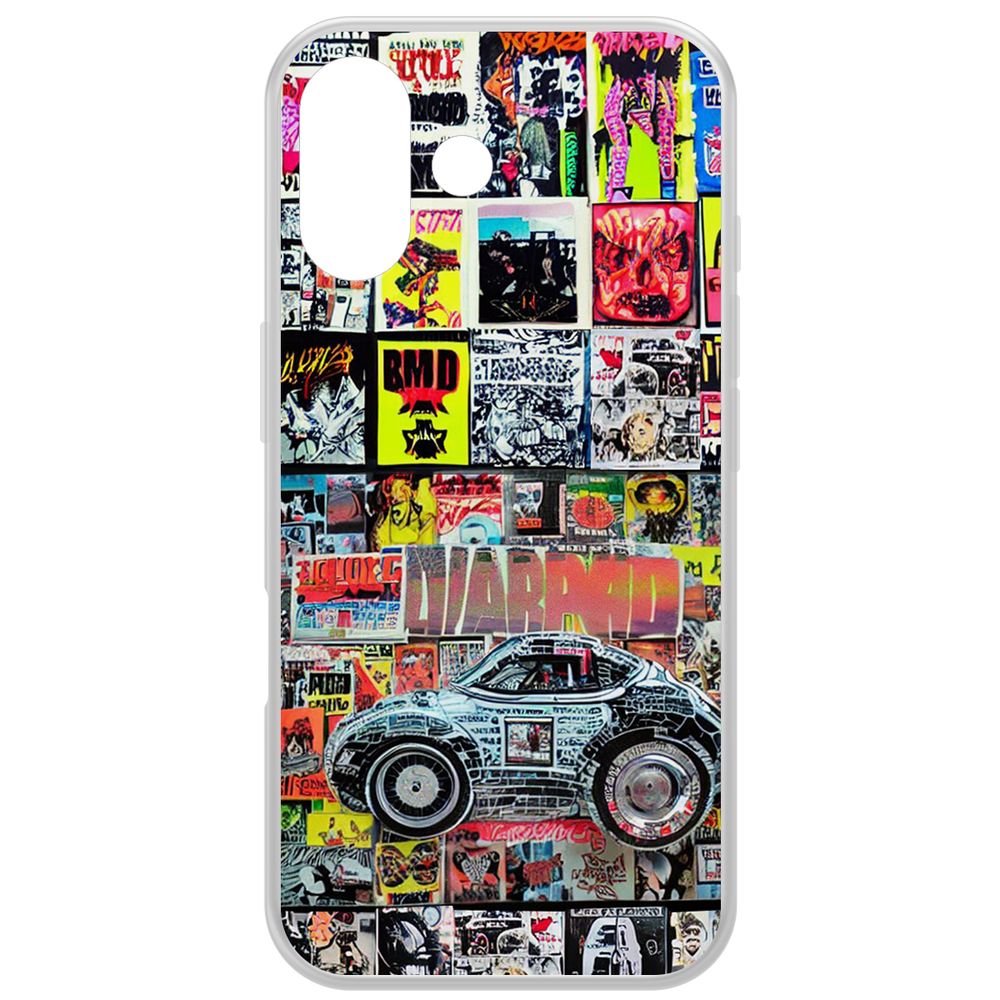 

Чехол-накладка Krutoff Clear Case Автопамфлет для iPhone 16, Прозрачный