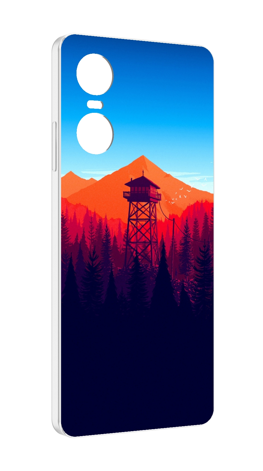 

Чехол MyPads лес с оранжевыми горами для Tecno Pop 6 Pro, Прозрачный, Tocco