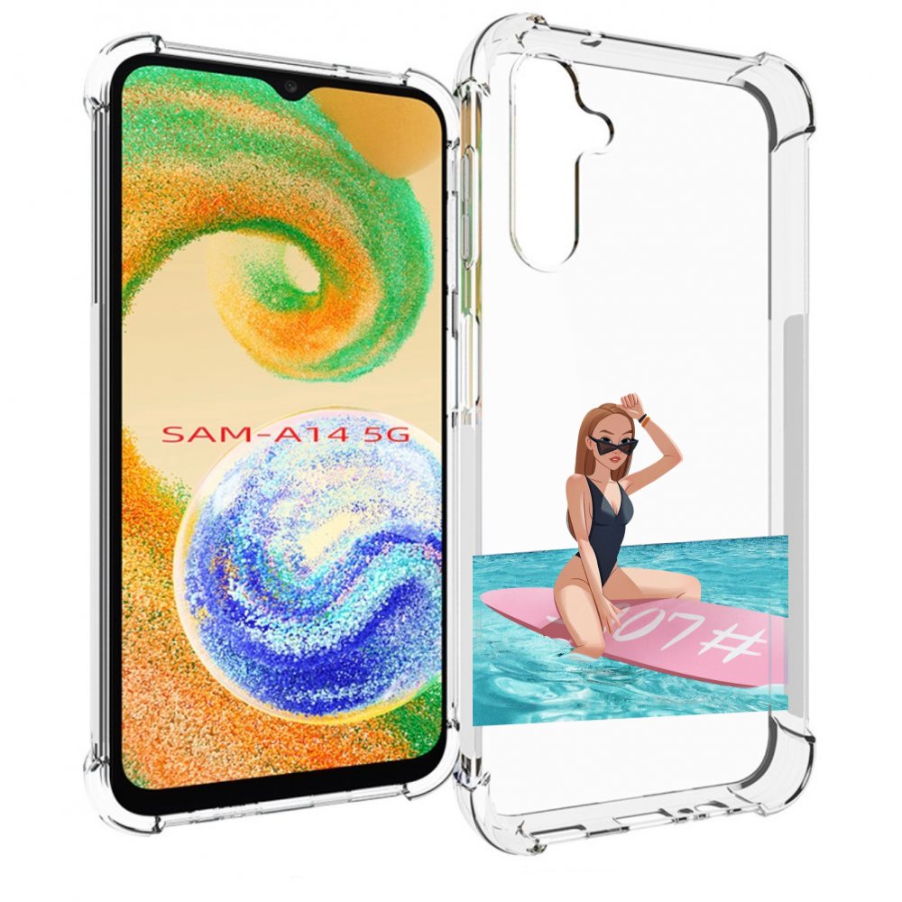 

Чехол MyPads девушка-на-серфе женский для Samsung Galaxy A14 5G, Прозрачный, Tocco