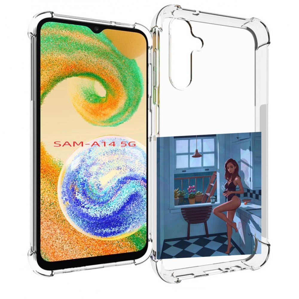 

Чехол MyPads девушка-на-кухне для Samsung Galaxy A14 5G, Прозрачный, Tocco